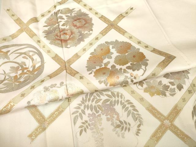 平和屋着物●金彩友禅　卓越技能者・名工・和田光正　訪問着　天井花丸文　金彩　正絹　逸品　AABD6658ck