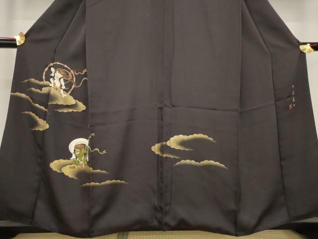 平和屋着物●訪問着　作家物　風神雷神　金彩　鈴乃屋扱い　正絹　逸品　AABD6671ck