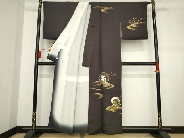 平和屋着物●訪問着　作家物　風神雷神　金彩　鈴乃屋扱い　正絹　逸品　AABD6671ck