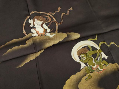 平和屋着物●訪問着　作家物　風神雷神　金彩　鈴乃屋扱い　正絹　逸品　AABD6671ck