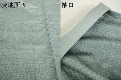 平和屋着物●京都染織メーカー・貴久樹謹製　野蚕糸　ナチュラルタッサー　クリシュナ紬　蜀江花文　たとう紙付き　正絹　逸品　AABD6681ck