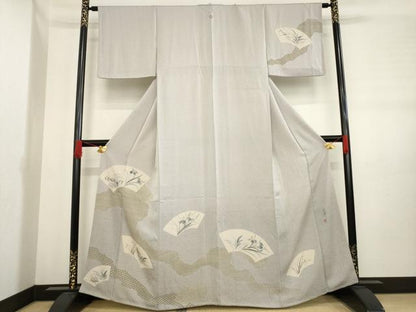 平和屋着物●訪問着　作家物　春峰　地紙花文　正絹　逸品　AABD6688ck