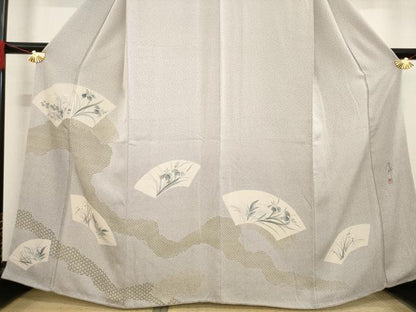 平和屋着物●訪問着　作家物　春峰　地紙花文　正絹　逸品　AABD6688ck