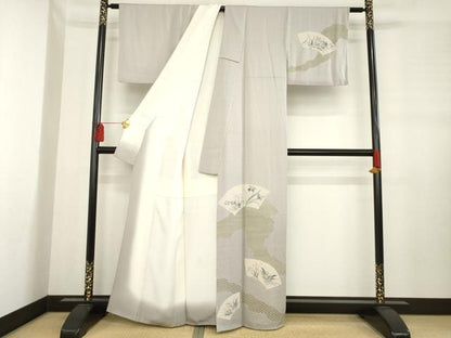 平和屋着物●訪問着　作家物　春峰　地紙花文　正絹　逸品　AABD6688ck