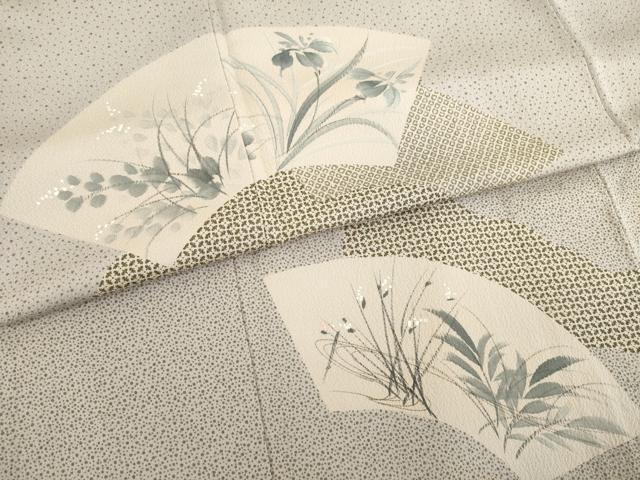 平和屋着物●訪問着　作家物　春峰　地紙花文　正絹　逸品　AABD6688ck
