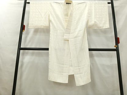 平和屋着物■長襦袢　無双仕立て　木の葉地紋　正絹　逸品　AABD6755uw