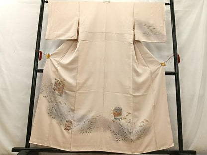 平和屋着物■訪問着　貝桶草花文　暈し染め　金彩　正絹　逸品　AABD6760uw