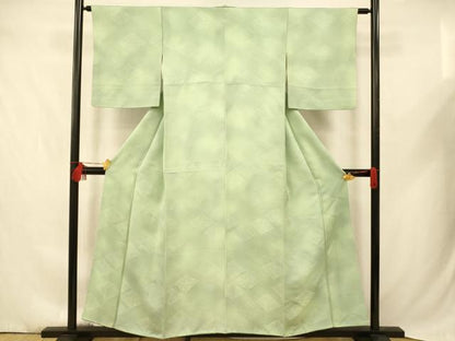 平和屋着物■上質な小紋　草葉菱地紋　暈し染め　正絹　逸品　AABD6828fw