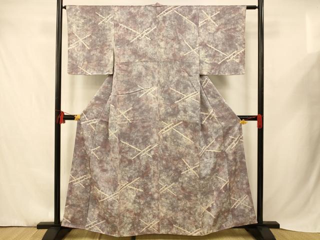 平和屋着物■上質な小紋　霞楓文　暈し染め　正絹　逸品　AABD6832fw