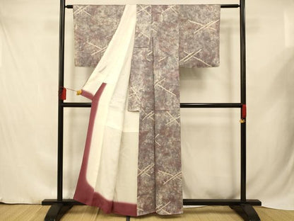 平和屋着物■上質な小紋　霞楓文　暈し染め　正絹　逸品　AABD6832fw