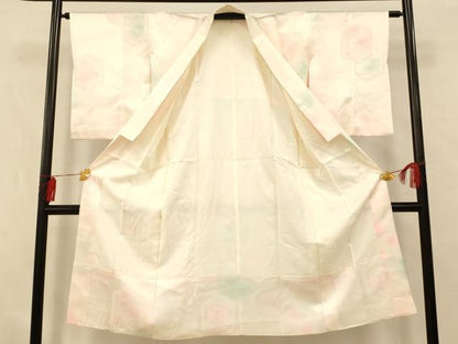 平和屋着物■長襦袢　袷　流水草花文　暈し染め　正絹　逸品　AABD6864fw