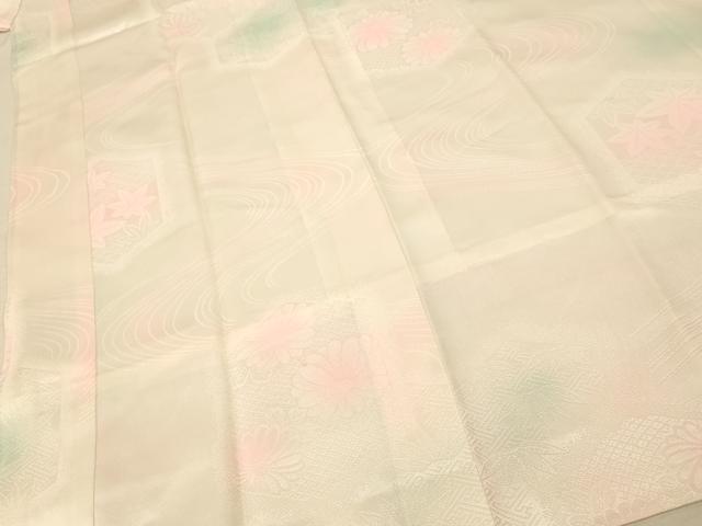 平和屋着物■長襦袢　袷　流水草花文　暈し染め　正絹　逸品　AABD6864fw