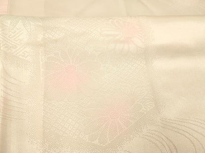 平和屋着物■長襦袢　袷　流水草花文　暈し染め　正絹　逸品　AABD6864fw