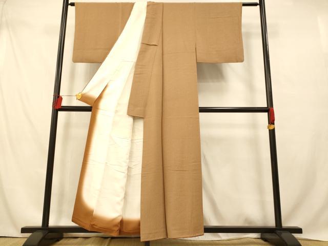 平和屋着物■上質な小紋　菱文　正絹　逸品　AABD6888fw