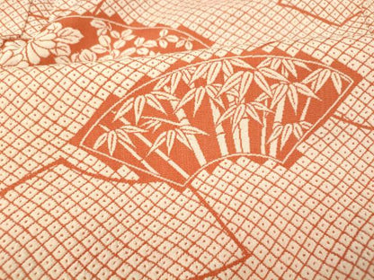 平和屋着物■上質な小紋　地紙草花鹿の子文　正絹　逸品　AABD6894fw
