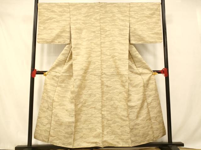 平和屋着物■訪問着　紬地　雲取り霞文　正絹　逸品　AABD6912fw