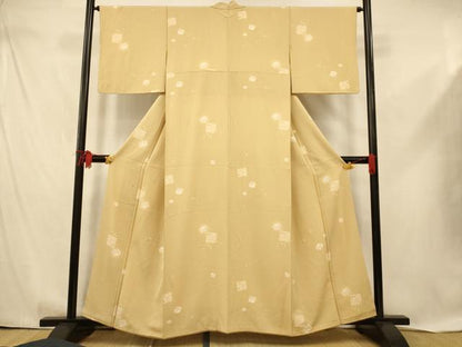 平和屋着物■上質な小紋　色紙花蝶文　正絹　逸品　AABD6916fw