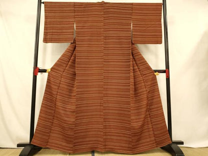 平和屋着物■上質な小紋　間道　三越扱い　正絹　逸品　AABD6918fw