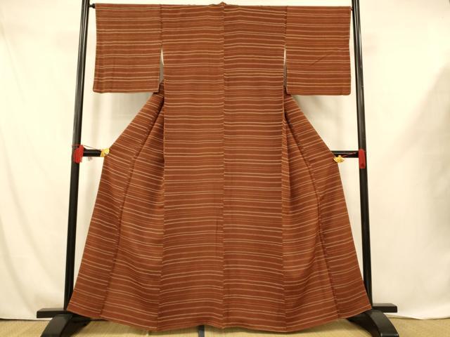 平和屋着物■上質な小紋　間道　三越扱い　正絹　逸品　AABD6918fw