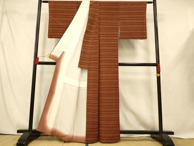 平和屋着物■上質な小紋　間道　三越扱い　正絹　逸品　AABD6918fw