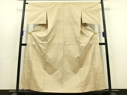 平和屋着物▽上質な紬　単衣　蚊絣　正絹　逸品　AABD6964jh