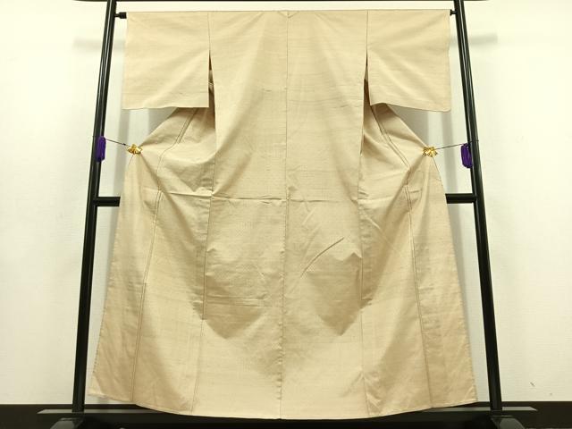平和屋着物▽上質な紬　単衣　蚊絣　正絹　逸品　AABD6964jh