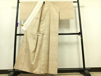 平和屋着物▽上質な紬　単衣　蚊絣　正絹　逸品　AABD6964jh