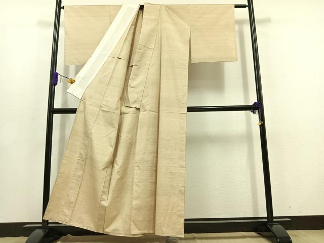 平和屋着物▽上質な紬　単衣　蚊絣　正絹　逸品　AABD6964jh