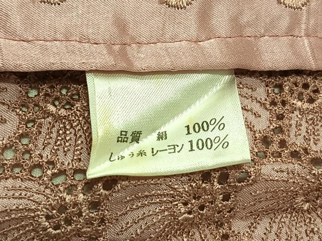 平和屋着物▽道行コート　スリーシーズン　春夏秋　塵除け　舞花文　正絹　逸品　AABD6965jh
