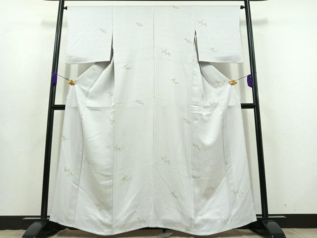 平和屋着物▽上質な小紋 単衣 花唐草文 正絹 逸品 AABD6966jh