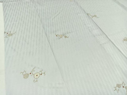 平和屋着物▽上質な小紋 単衣 花唐草文 正絹 逸品 AABD6966jh