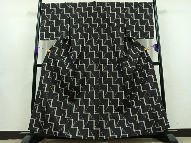 平和屋着物▽本場琉球絣　単衣　正絹　逸品　AABD6968jh