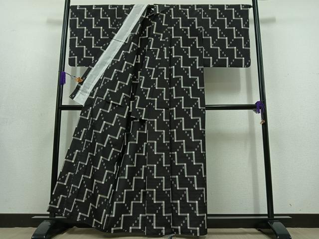 平和屋着物▽本場琉球絣　単衣　正絹　逸品　AABD6968jh