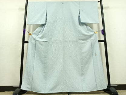 平和屋着物▽上質な小紋 単衣 作家物 網目文様 正絹 逸品 AABD6977jh