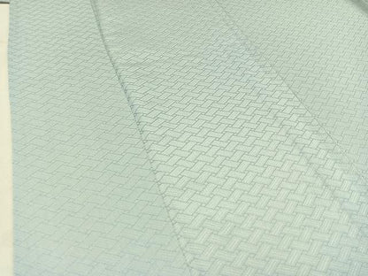 平和屋着物▽上質な小紋 単衣 作家物 網目文様 正絹 逸品 AABD6977jh