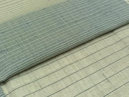 平和屋着物▽訪問着 単衣 紬地 横段文 正絹 逸品 AABD6986jh