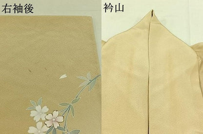 平和屋着物▽訪問着 単衣 流水花文 暈し染め 正絹 逸品 AABD6987jh