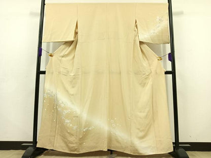 平和屋着物▽訪問着 単衣 流水花文 暈し染め 正絹 逸品 AABD6987jh