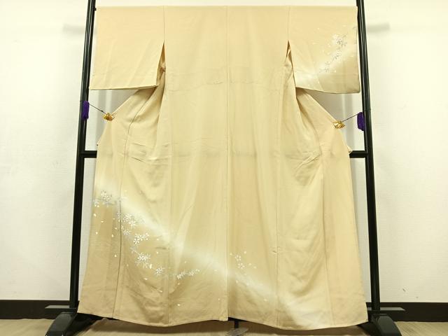 平和屋着物▽訪問着 単衣 流水花文 暈し染め 正絹 逸品 AABD6987jh