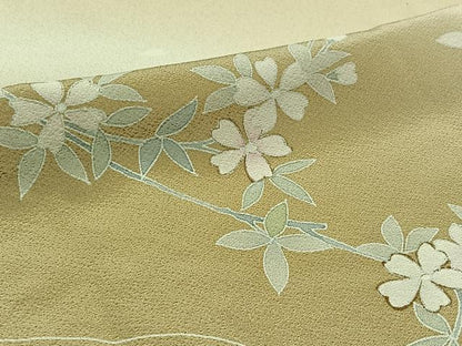 平和屋着物▽訪問着 単衣 流水花文 暈し染め 正絹 逸品 AABD6987jh