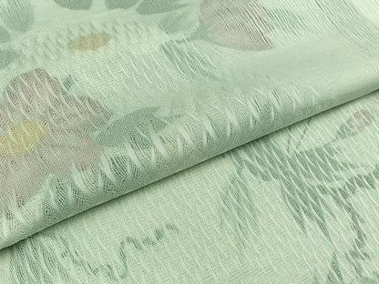 平和屋着物▽訪問着 無双 紗袷 紗×絽 手描き 草花文 正絹 逸品 AABD6989jh