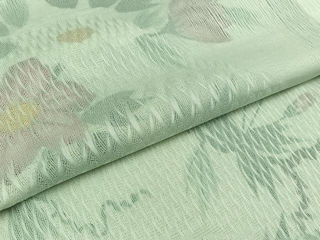平和屋着物▽訪問着 無双 紗袷 紗×絽 手描き 草花文 正絹 逸品 AABD6989jh