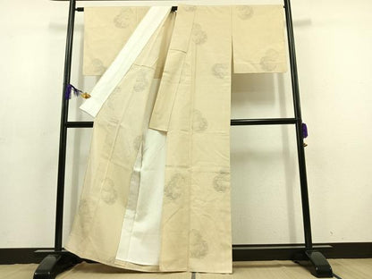 平和屋着物▽本場結城玉紬 結織苑 単衣 80亀甲 雪輪文 証紙付き 正絹 逸品 AABD6992jh