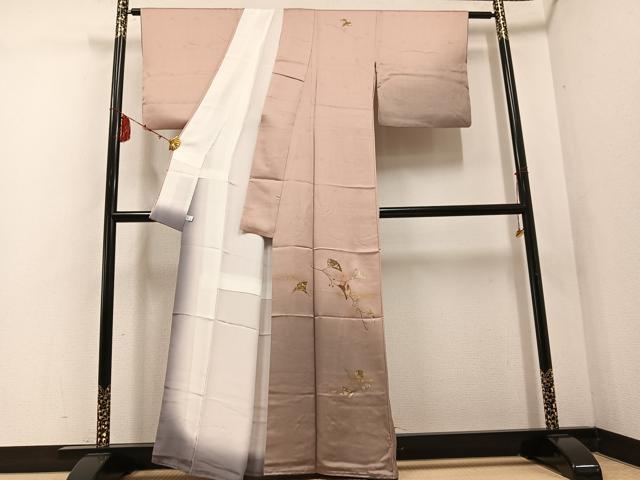平和屋着物●訪問着 螺鈿 銀杏 暈し染め 金彩 鈴乃屋扱い 正絹 逸品 AABD7001ph