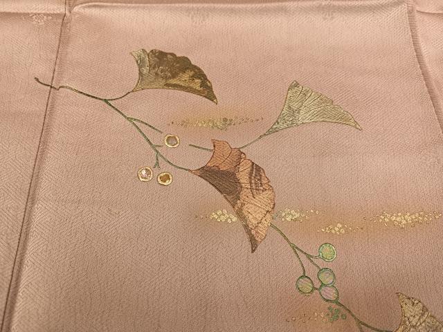 平和屋着物●訪問着 螺鈿 銀杏 暈し染め 金彩 鈴乃屋扱い 正絹 逸品 AABD7001ph