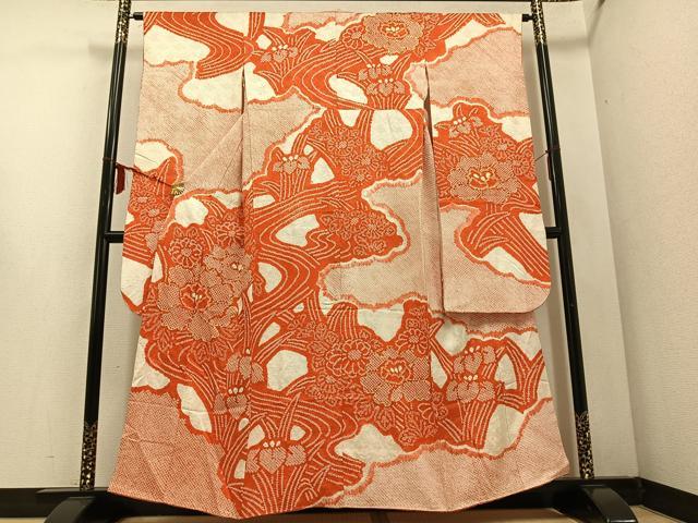平和屋着物●豪華振袖 駒刺繍 絞り 花尽くし 正絹 逸品 AABD7007ph