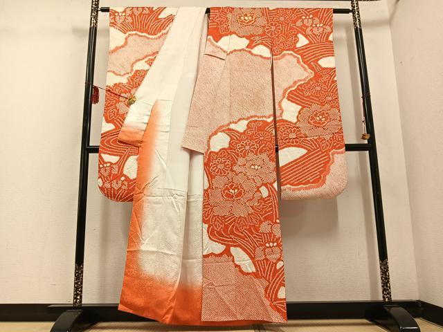 平和屋着物●豪華振袖 駒刺繍 絞り 花尽くし 正絹 逸品 AABD7007ph