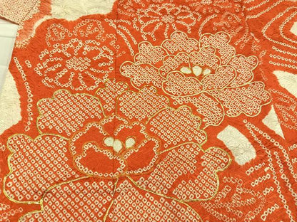 平和屋着物●豪華振袖 駒刺繍 絞り 花尽くし 正絹 逸品 AABD7007ph