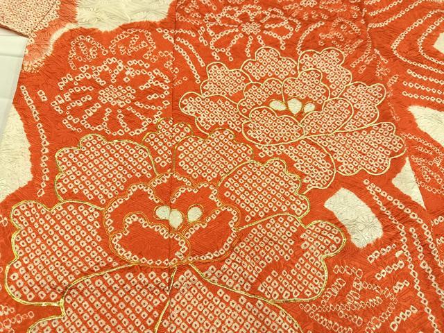 平和屋着物●豪華振袖 駒刺繍 絞り 花尽くし 正絹 逸品 AABD7007ph