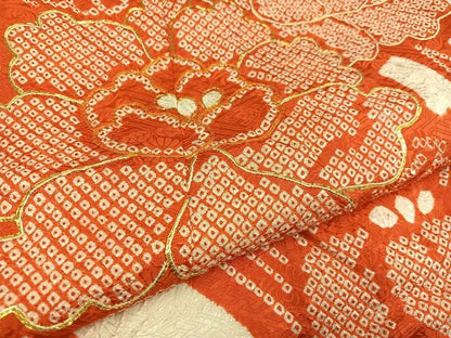 平和屋着物●豪華振袖 駒刺繍 絞り 花尽くし 正絹 逸品 AABD7007ph